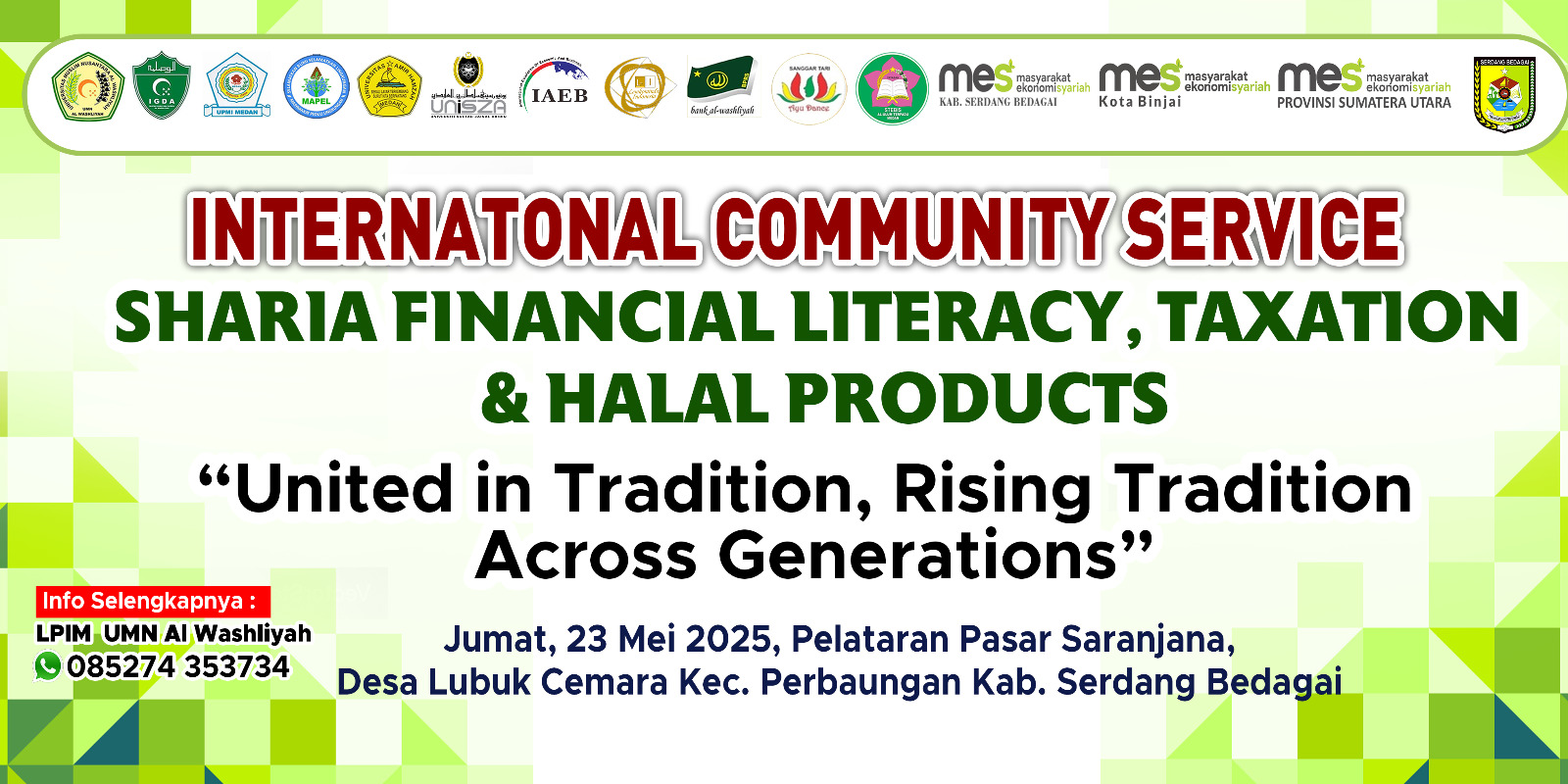 International Community Service Sharia Financial Literacy, Taxation & Halal Products